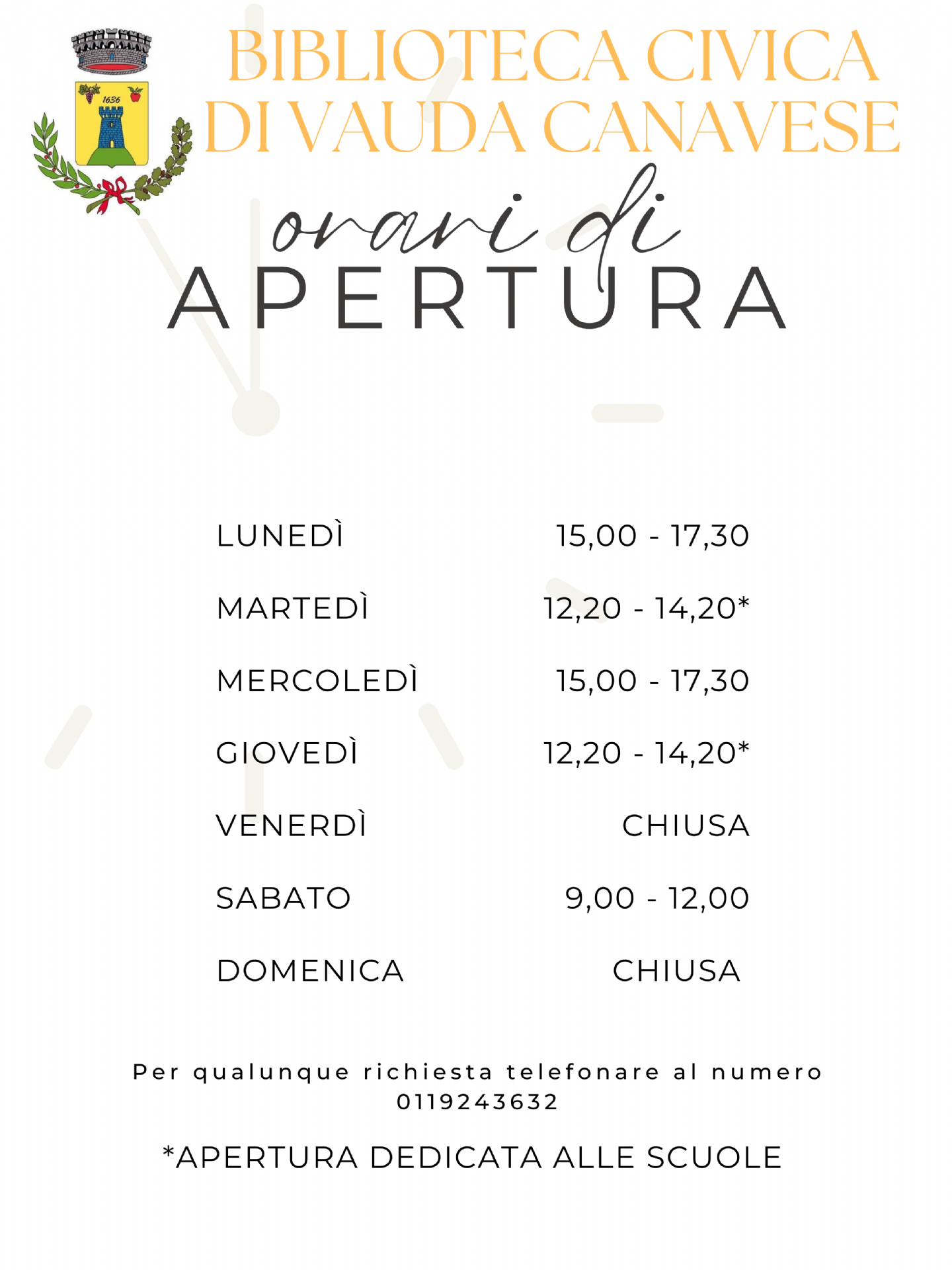 Orari aggiornati